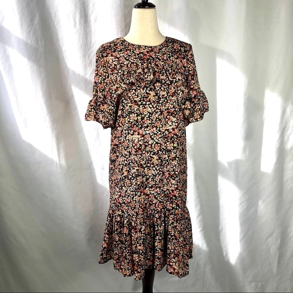 NWT Alison Andrews micro floral dress with flounce